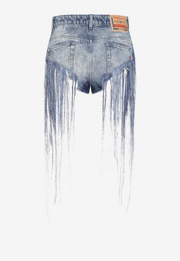 De-Jizz Fringed Denim Shorts