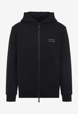 Logo Print Zip-Up Fleece Hoodie