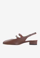 Peche Calf Leather Slingback Flats