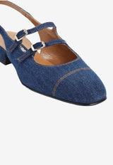 Peche Mary-Jane Slingback Denim Flats