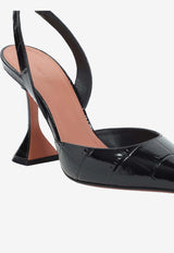 Holli 95 Slingback Pumps in Croc-Embossed Leather