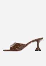 Lupita 70 Croc-Embossed Leather Mules