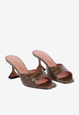 Lupita 70 Croc-Embossed Leather Mules