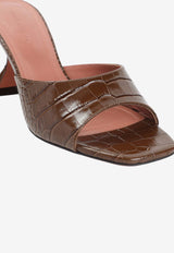Lupita 70 Croc-Embossed Leather Mules