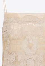 Embroidered Floral Lace Mini Dress