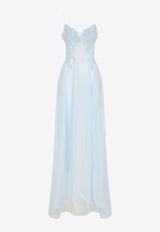 Floral Lace Ramie Long Dress