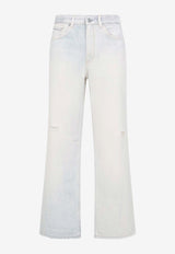 Washed Straight-Leg Jeans