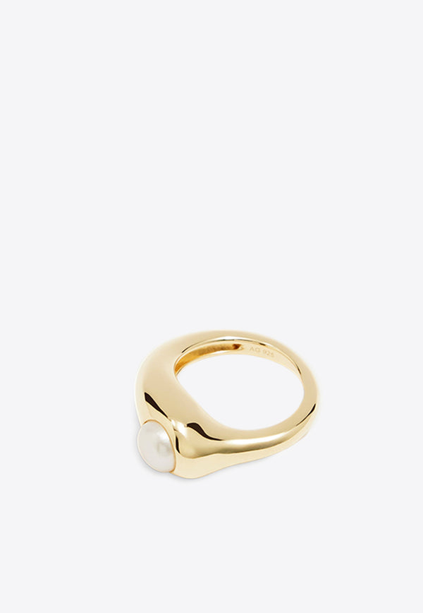 RAGBAG STUDIO Dualism Freshwater Pearl Sculptural Ring Gold 11036GOLD