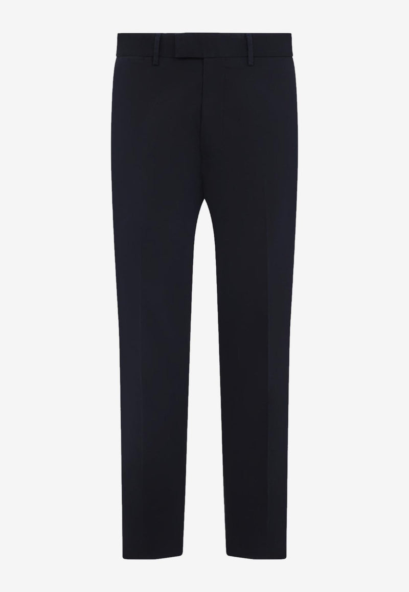 Straight-Leg Twill Pants