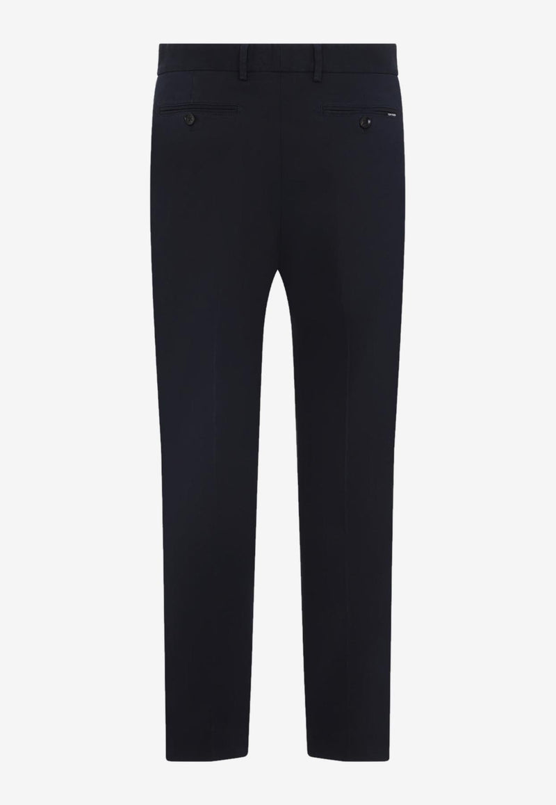Straight-Leg Twill Pants