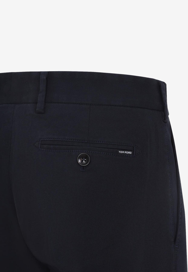 Straight-Leg Twill Pants