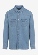 Long-Sleeved Denim Shirt