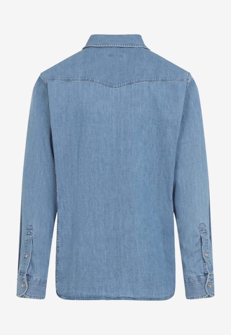 Long-Sleeved Denim Shirt