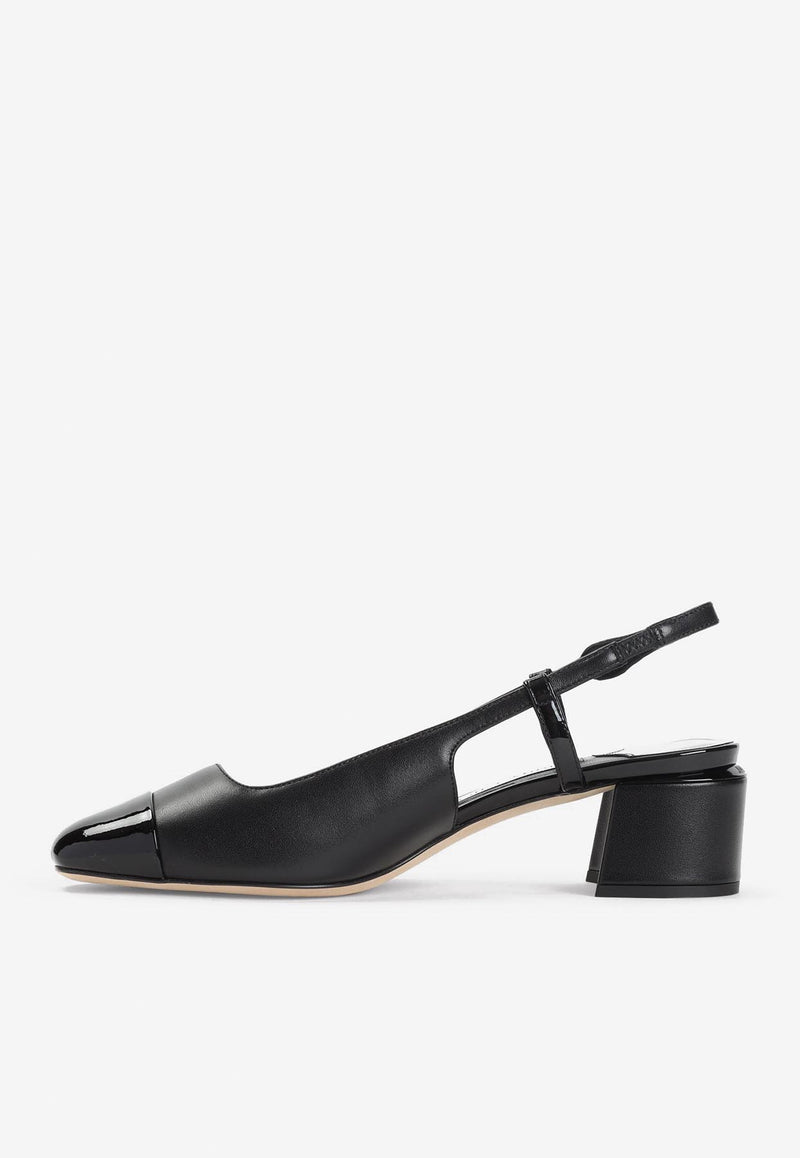 Elisa 45 Leather Slingback Pumps