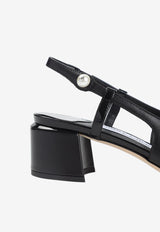 Elisa 45 Leather Slingback Pumps