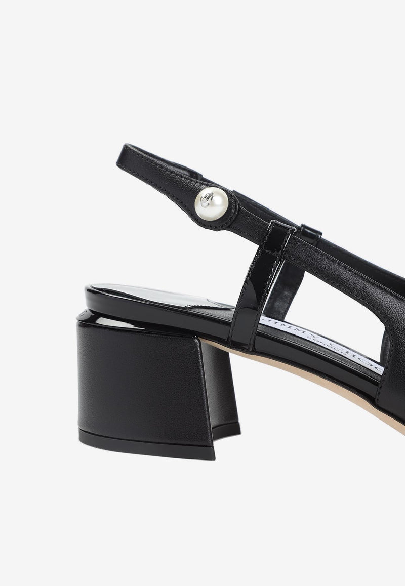 Elisa 45 Leather Slingback Pumps