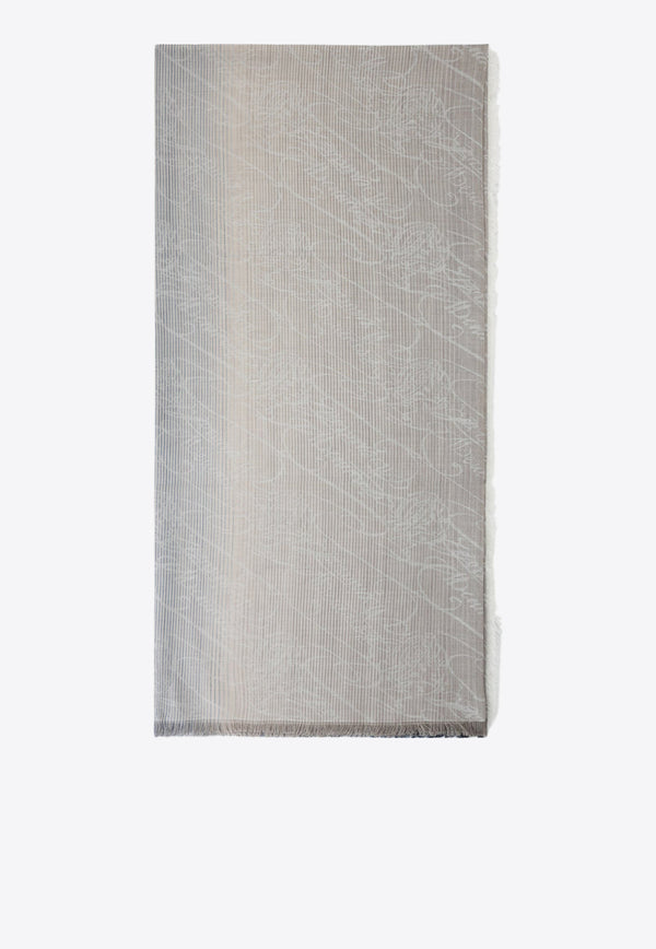 Dégradé Scritto Wool and Silk Scarf