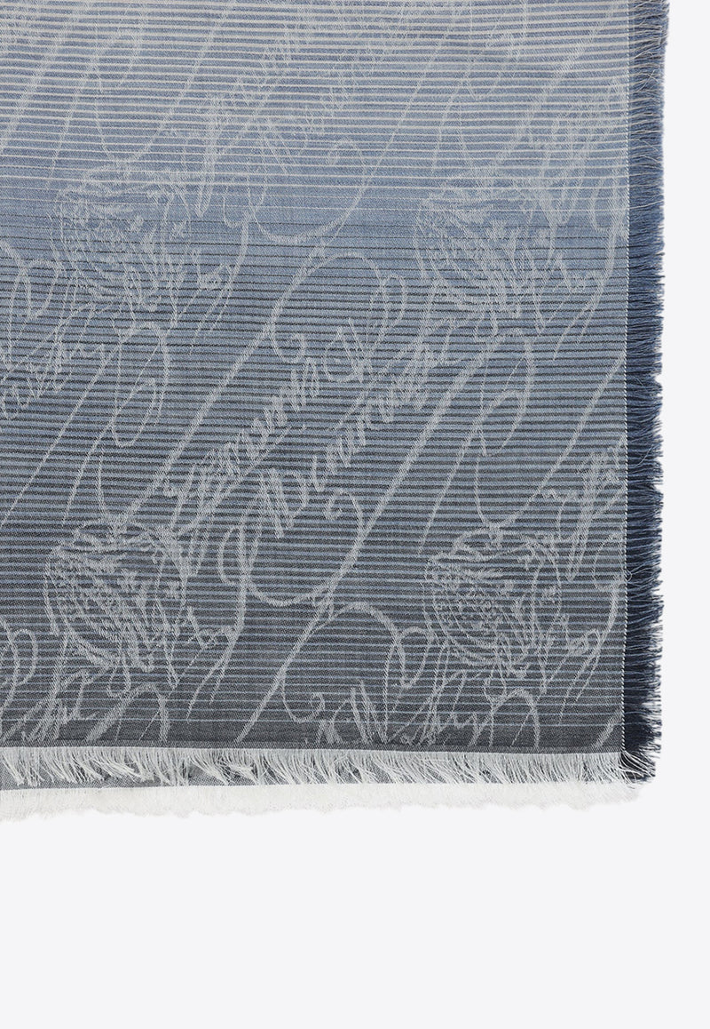 Dégradé Scritto Wool and Silk Scarf