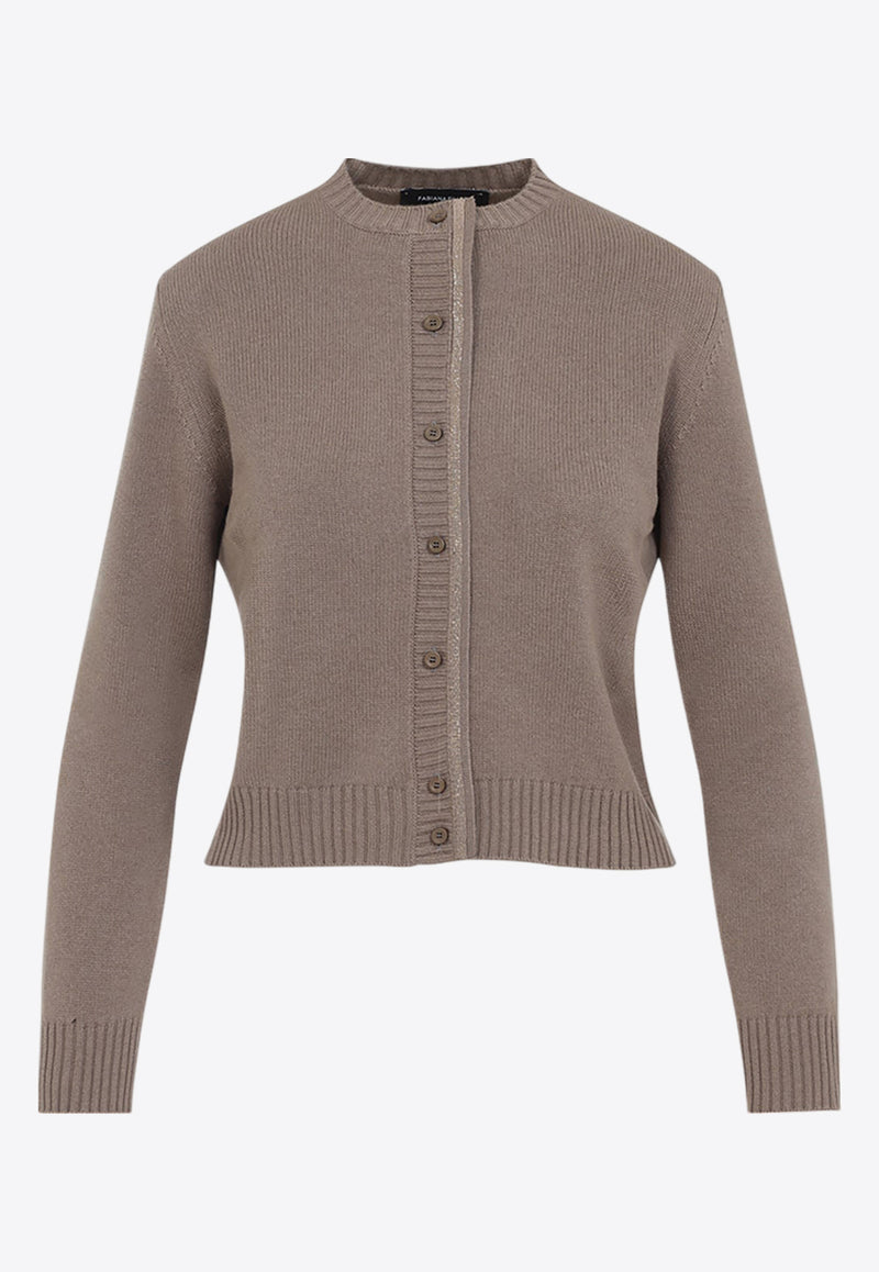 Knitted Cardigan in Wool, Silk and Cashmere