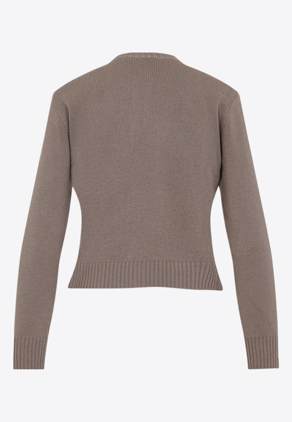 Knitted Cardigan in Wool, Silk and Cashmere