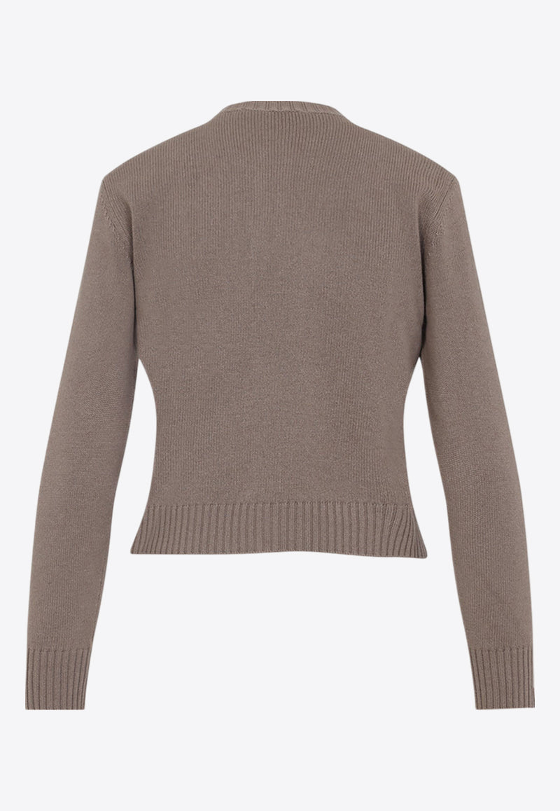 Knitted Cardigan in Wool, Silk and Cashmere