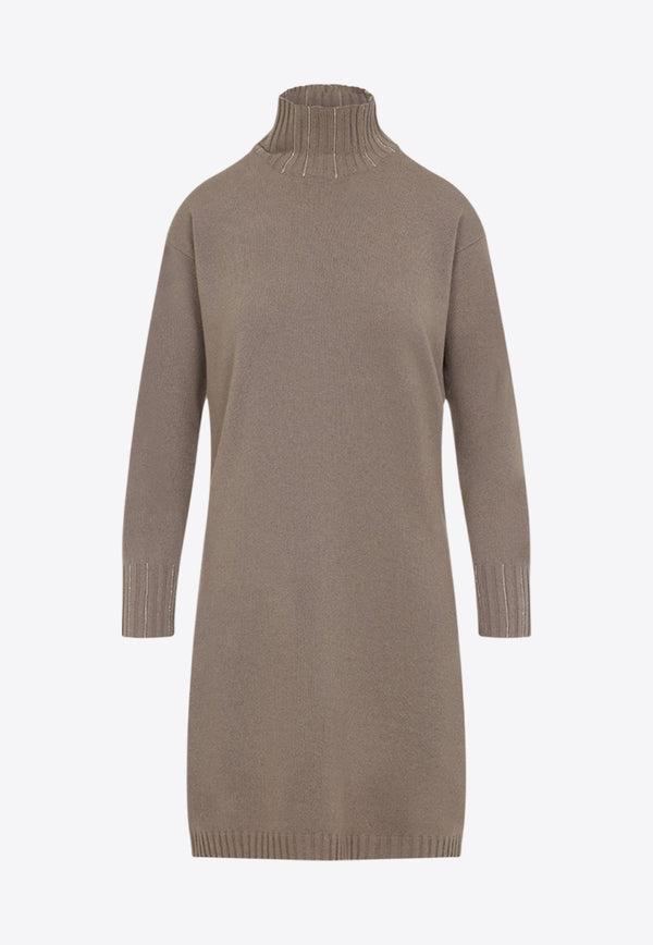 Knit Midi Dress in Wool, Silk and Cashmere Blend