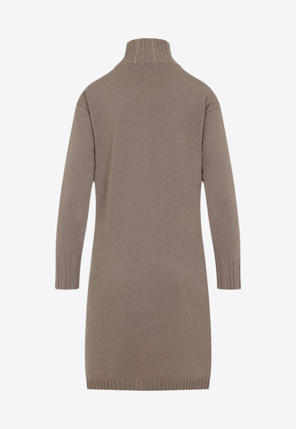 Knit Midi Dress in Wool, Silk and Cashmere Blend