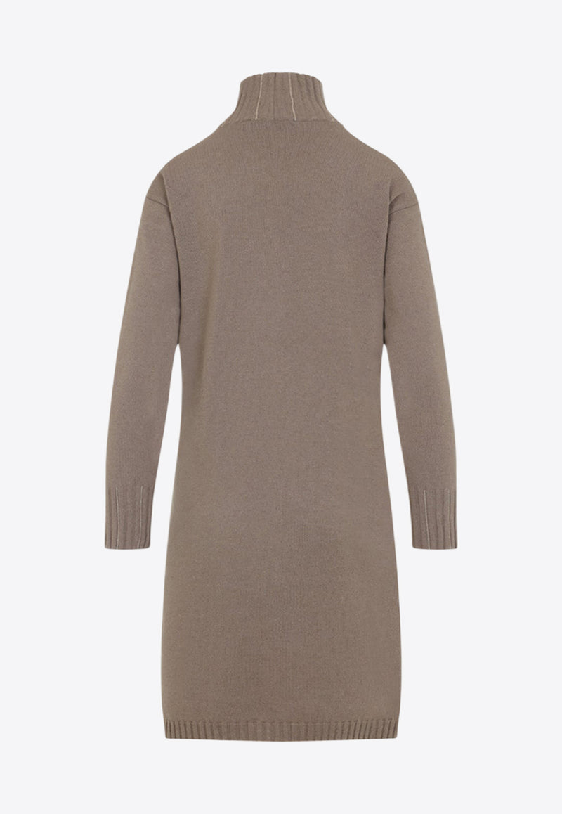 Knit Midi Dress in Wool, Silk and Cashmere Blend