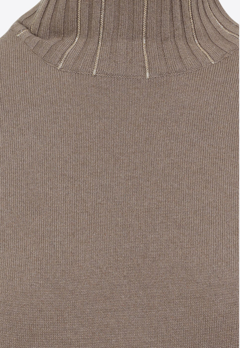 Knit Midi Dress in Wool, Silk and Cashmere Blend