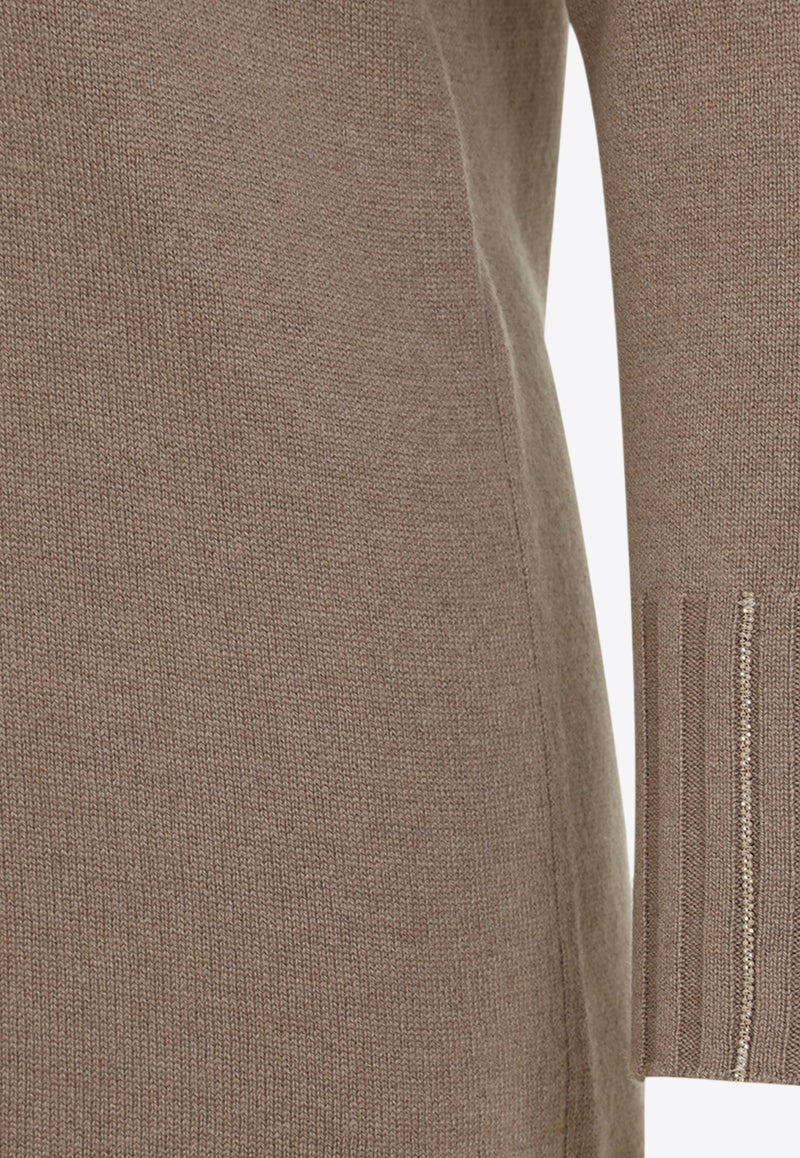 Knit Midi Dress in Wool, Silk and Cashmere Blend