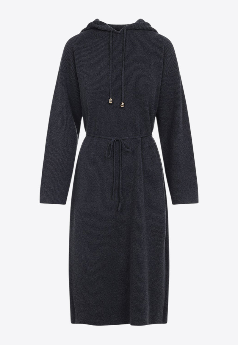 Hooded Dress in Wool, Silk and Cashmere