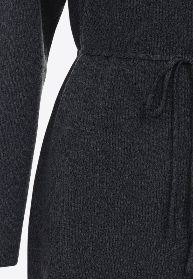 Hooded Dress in Wool, Silk and Cashmere