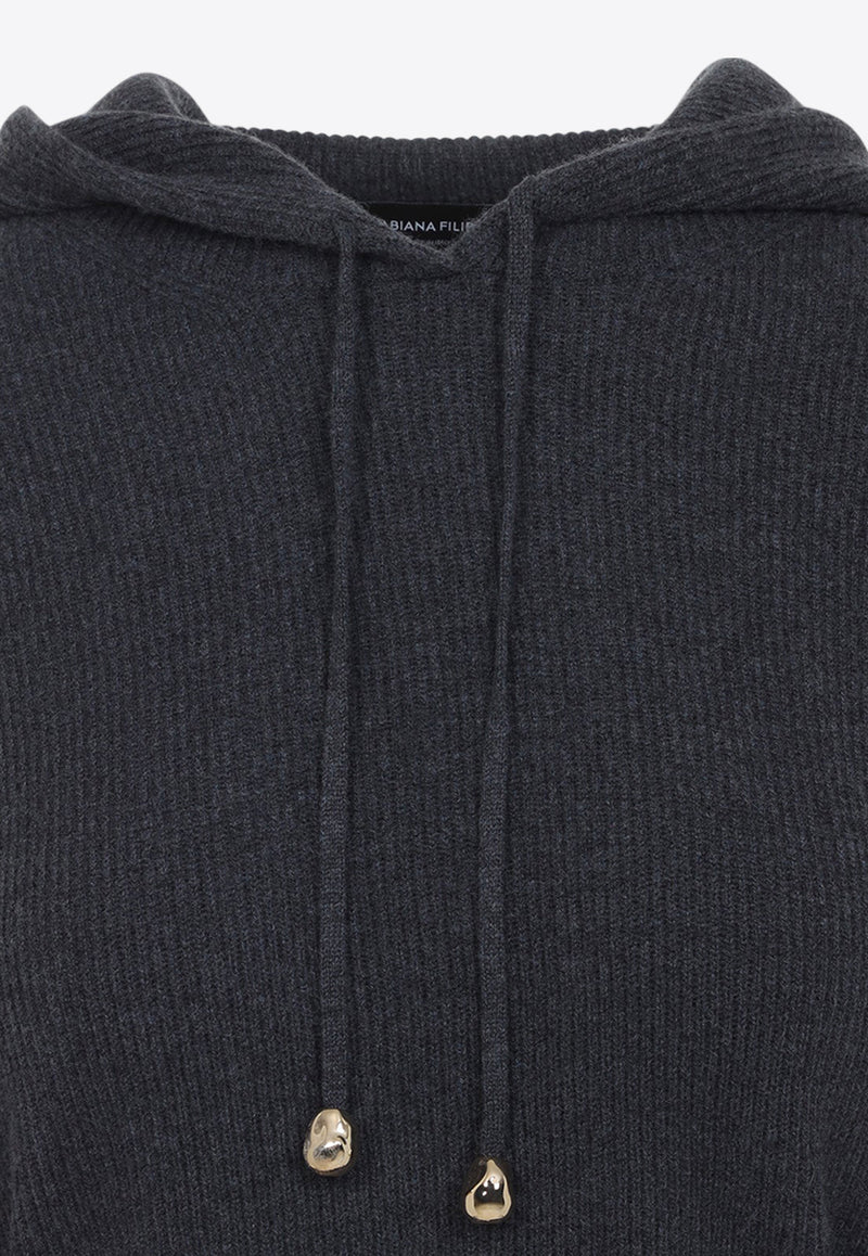 Hooded Dress in Wool, Silk and Cashmere