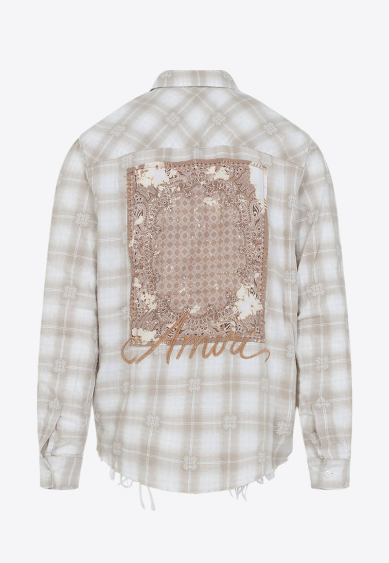 Checked Bandana-Patch Shirt