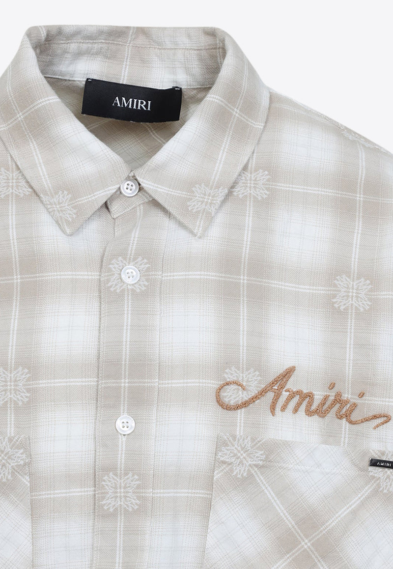 Checked Bandana-Patch Shirt