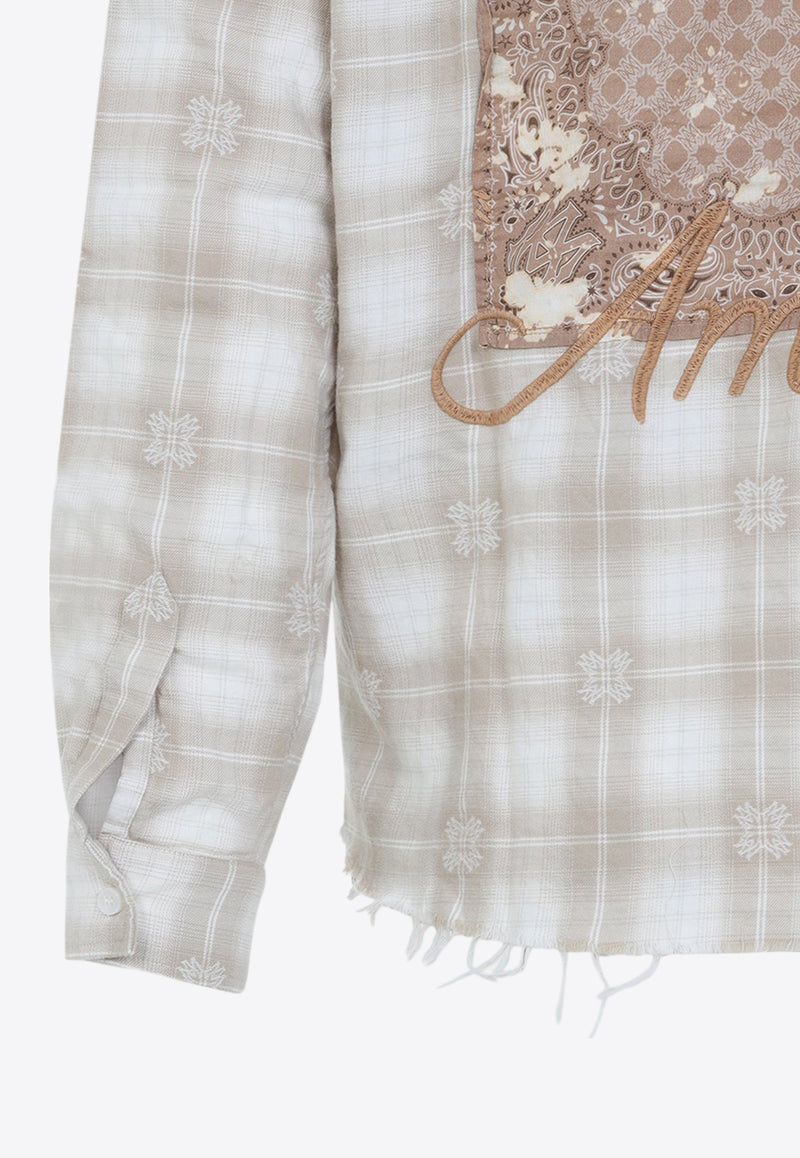 Checked Bandana-Patch Shirt