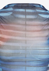 Air Mesh Striped Maxi Dress