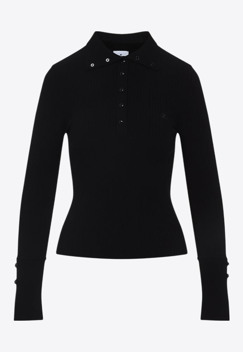 Classic Ribbed Polo Top