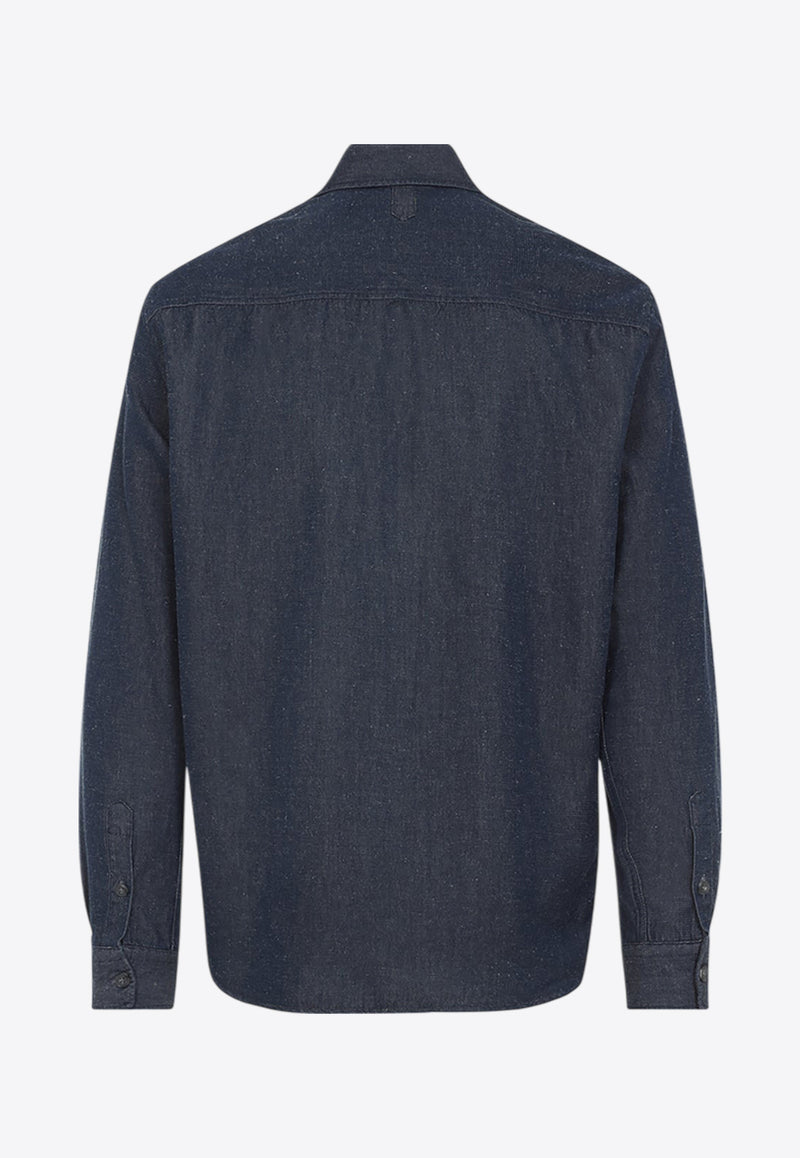 Long-Sleeved Denim Shirt