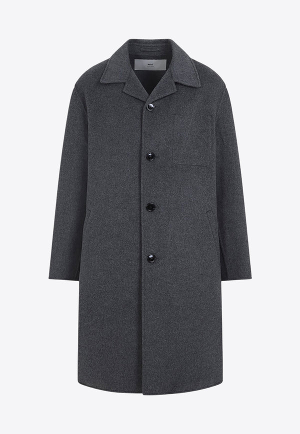 Single-Breasted Wool Knee-Length Coat