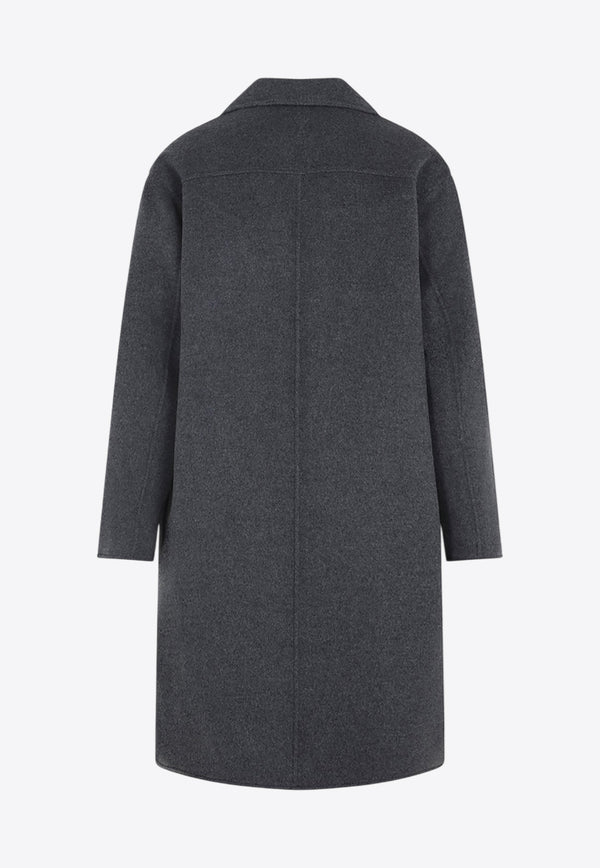 Single-Breasted Wool Knee-Length Coat