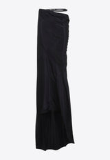 Silk Asymmetrical Midi Skirt