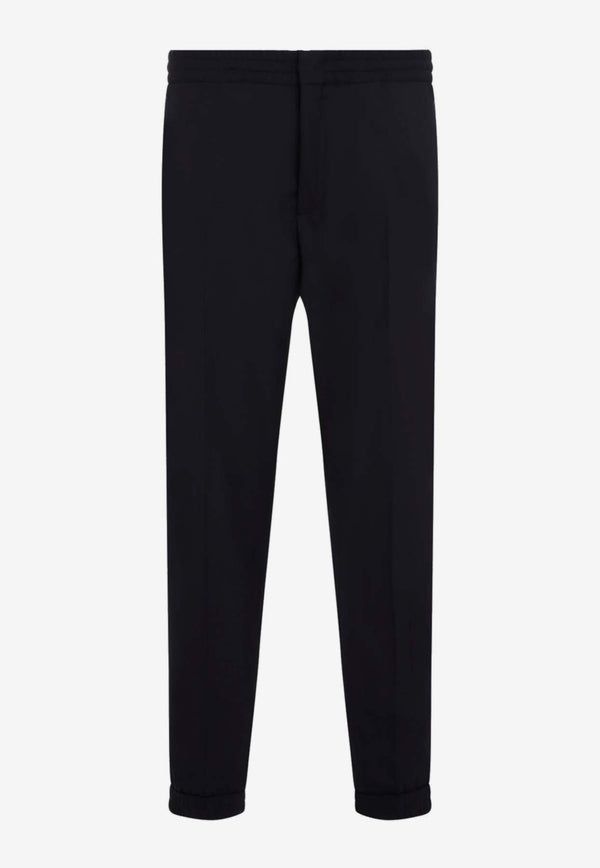 Berluti Stretch Wool Track Pants Navy R27TCU89.002-651 MARINE