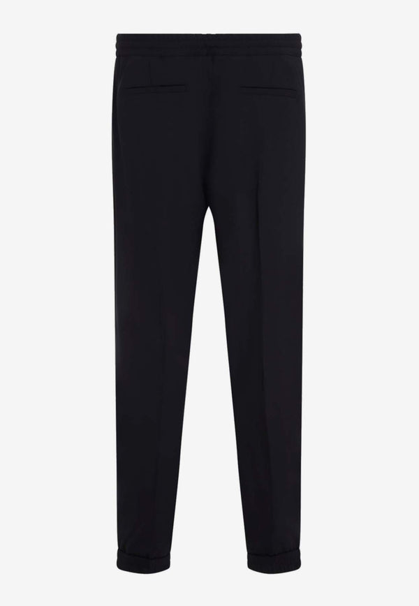 Berluti Stretch Wool Track Pants Navy R27TCU89.002-651 MARINE