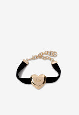 DG Logo Heart Velvet Bracelet