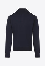 Long-Sleeved Cashmere Polo T-shirt