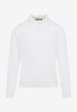 Long-Sleeved Polo T-shirt in Wool, Silk and Cashmere