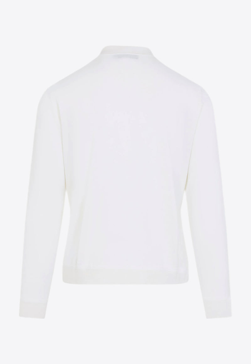 Long-Sleeved Polo T-shirt in Wool, Silk and Cashmere
