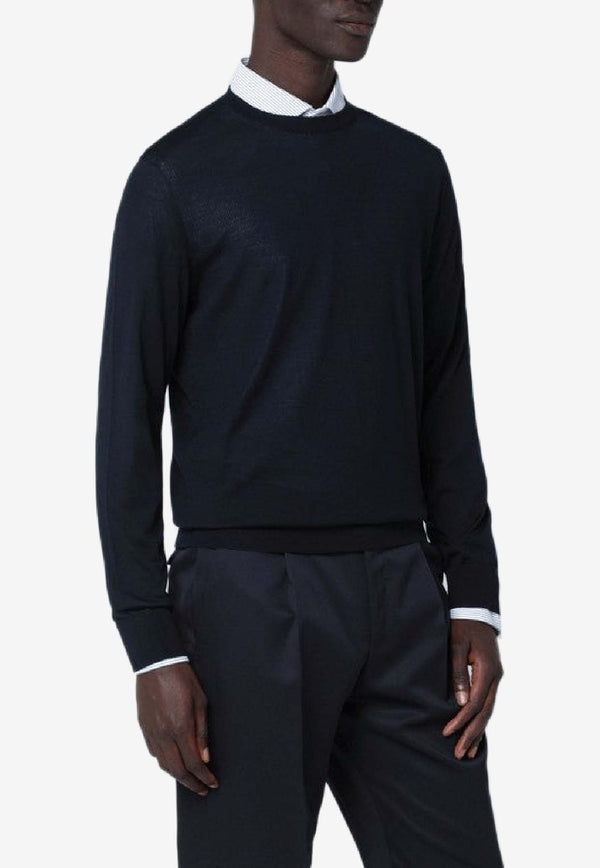 ZEGNA Wool Crewneck Sweater  Blue 110UGM00A2/R_ZEGNA-B09