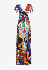 Orchidee and Iride Print Maxi Dress